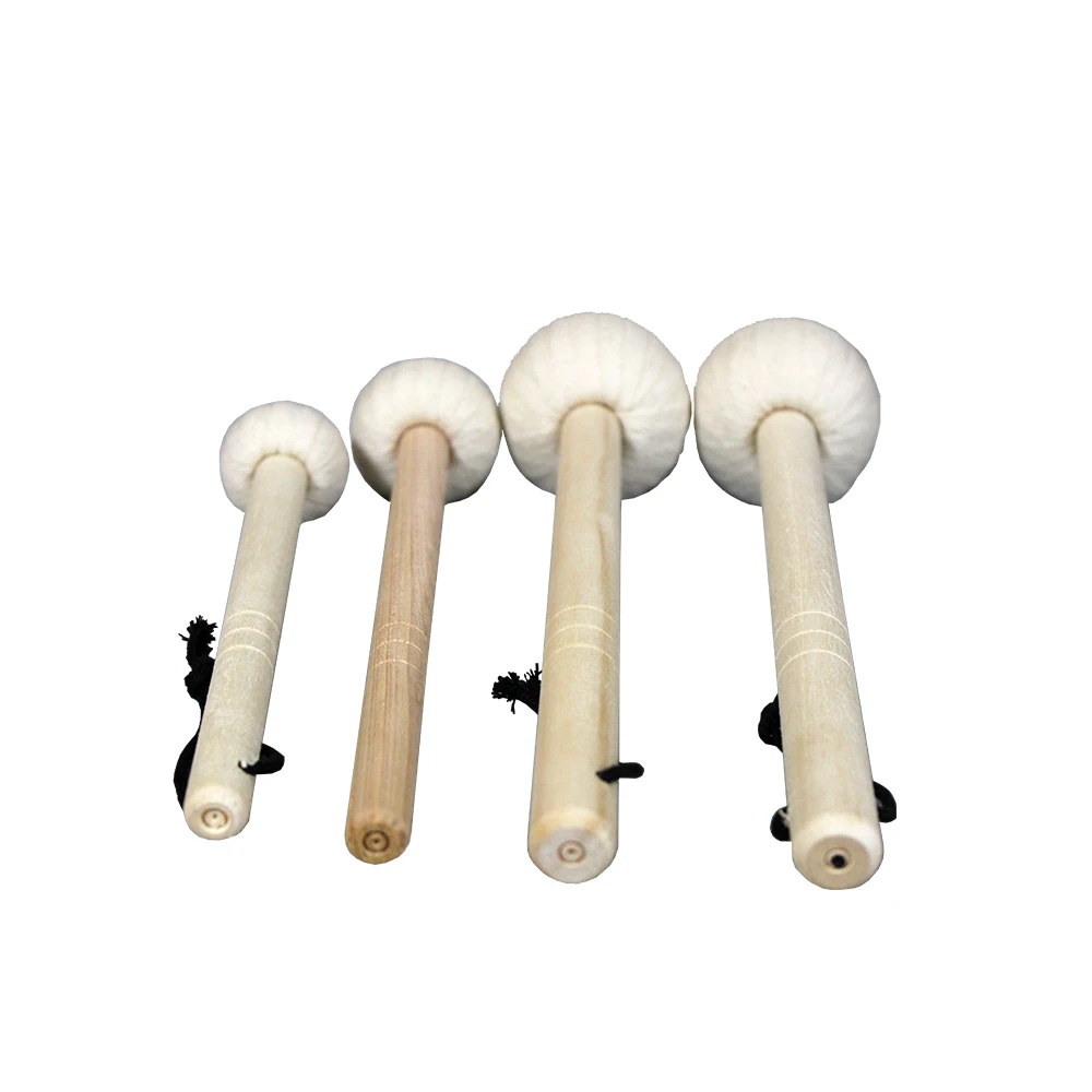 Quattro pezzi Gong Mallet Set Canto Ciotola Martelli Manico in legno 230/270/300/420mm Lunghezza Gong Accessori Strumento a percussione