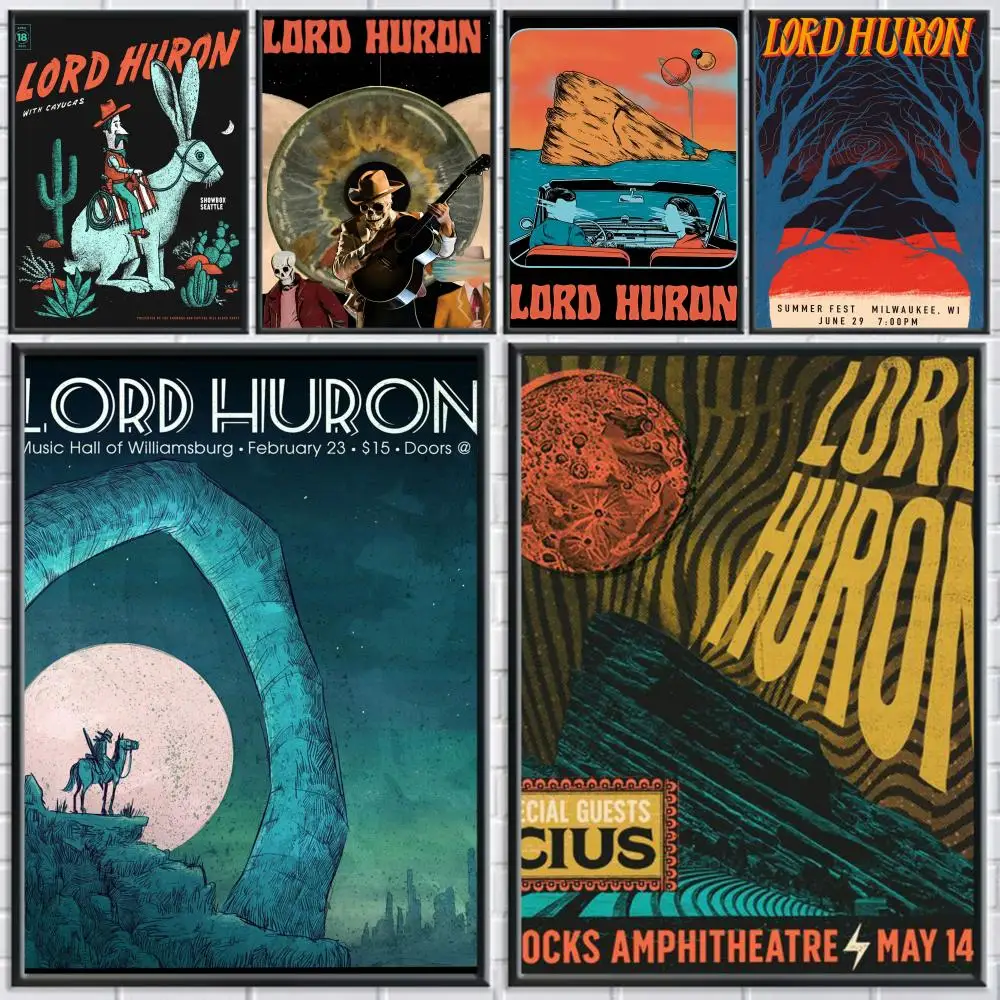 L-Lord H-Huron Band Poster Stickers HD Painting Self-Adhesive Art for Bedroom Living Room Home Decor Modern Wall Decals Gift