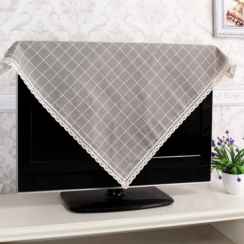 TV Cover Dust Cover Simple Modern Fabric LCD TV Cover Cloth Towel Hanging Type