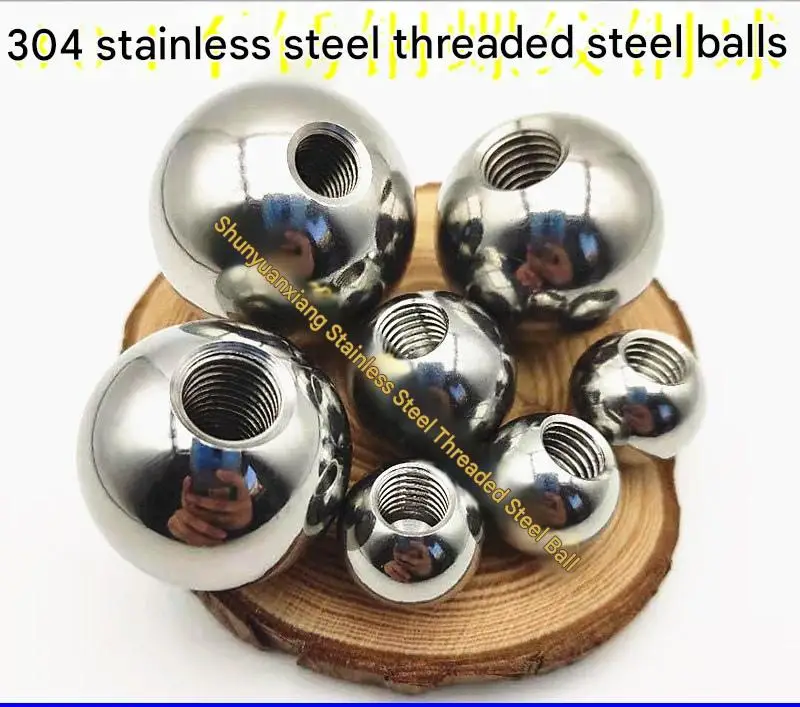 304 Stainless Steel Threaded Ball M2 With Hole 5-20mm Metal Sphere DIY Hardware Mechanical Fastener Part