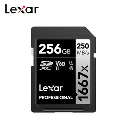 Original Lexar Professional 64GB SD Card 1667x Memory Card 250MB/s Flash Card 128GB 256GB SDXC V60 SD Card UHS-II For Camera