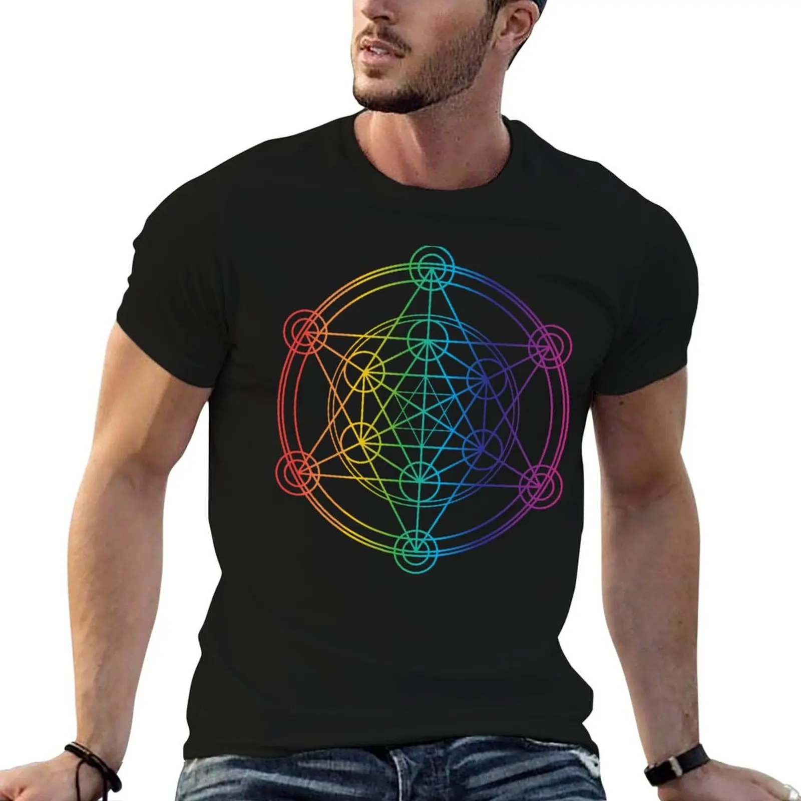 

Sacred Geometry Rainbow T-shirt T-Shirt vintage t shirts anime t shirts mens funny t shirts