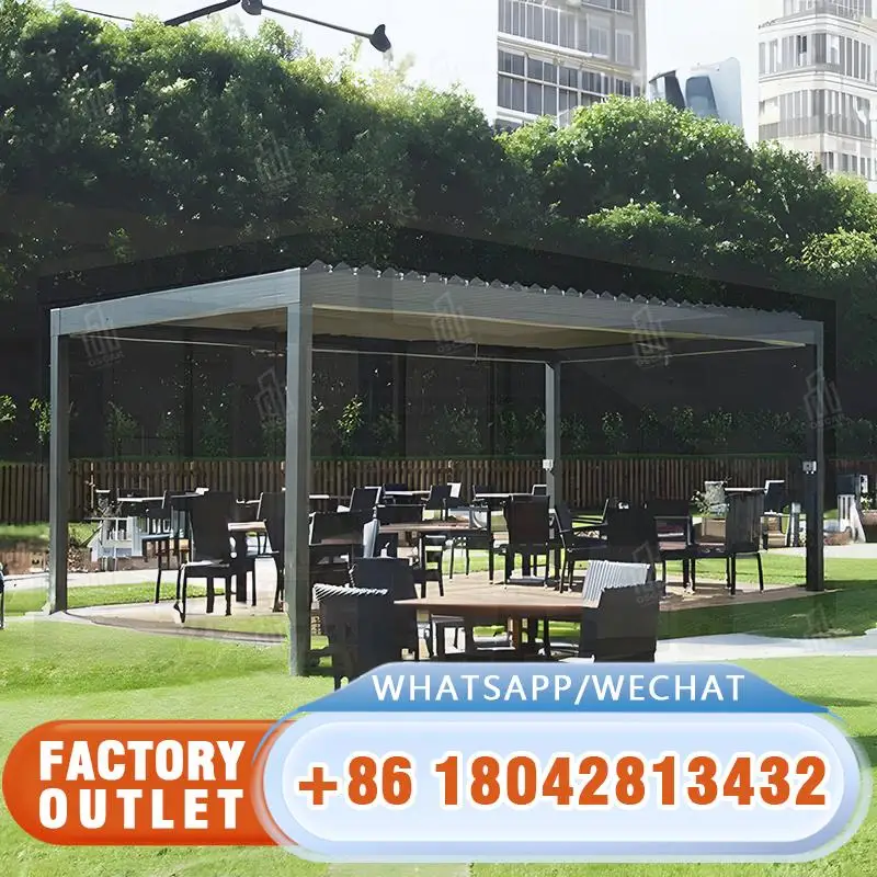 

Wholesale Price Customized Modern Motorized Aluminium Louvered For Patio Garden Backyard Pergola