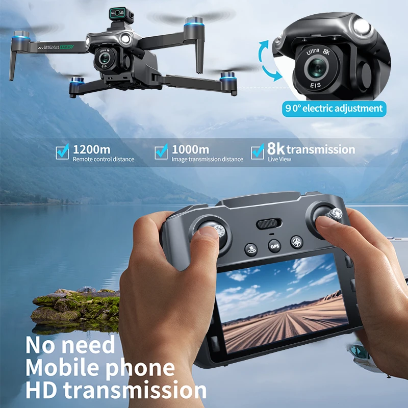 GPS Drone Optical Flow Positioning Hover Multiple Return Modes Waypoint Flight Intelligent Follow One Key Takeoff Landing Speed Switching Drone - view 6