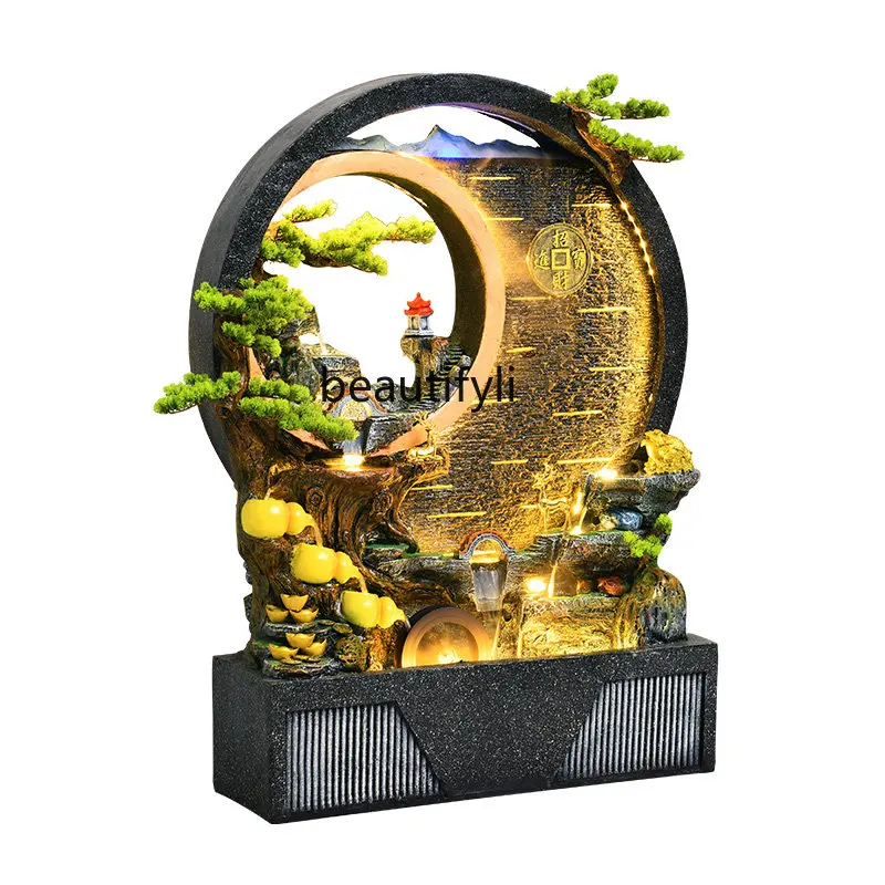 

Wall Artificial Mountain and Fountain Landscape Wall Fountain Lucky Decoration Courtyard Landscape Flowing Water Ornaments