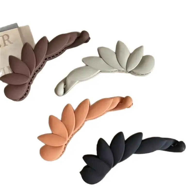 Modische matte Bananenklammer, Pferdeschwanzhalter, einfache Haarspangen für Frauen und Mädchen, koreanische Haaraccessoires – Detail 3