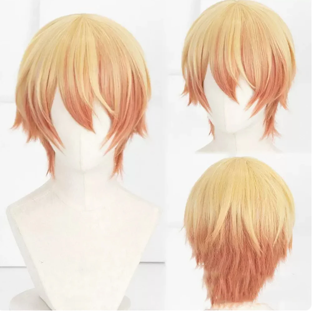 Perruque de cosplay synthétique HAIRJOY TENMA TSUKASA pour scène, avec filet rose, pour costume de rôle coloré