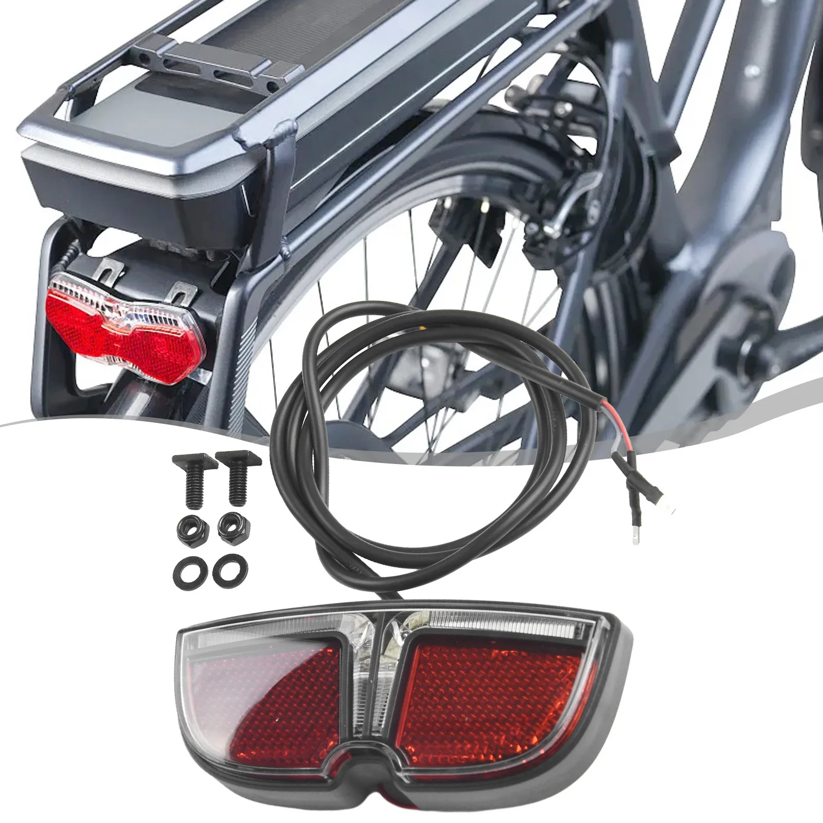 Taillight for E Bikes 6V LED Output Compatible with For Bafang Drive Motor Systems for Reliable Rear Visibility