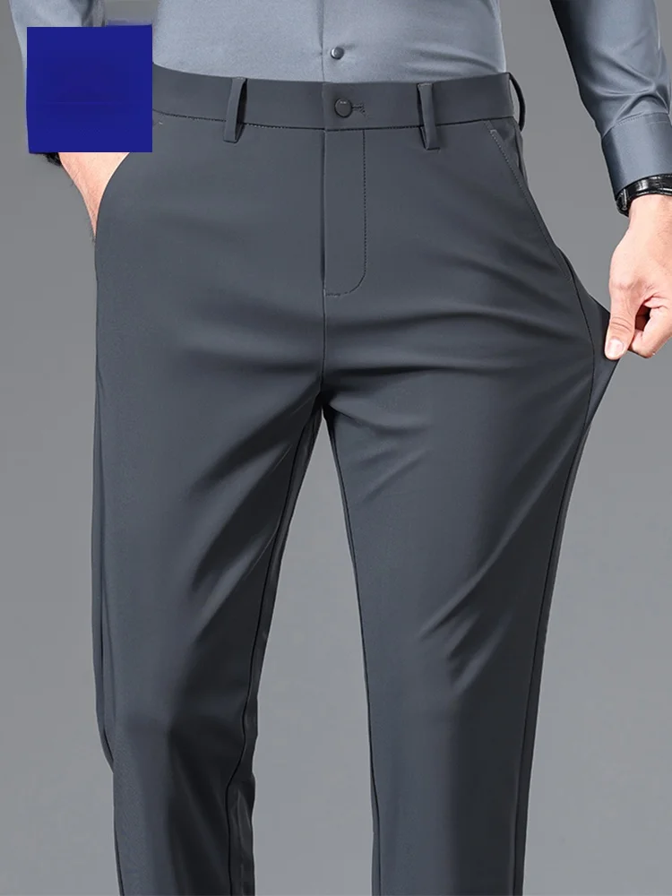 

Rn High End Elastic Comfortable Casual Pants Men's Spring Autumn Loose Straight Busin Men's Pants Luxury Versatile West...