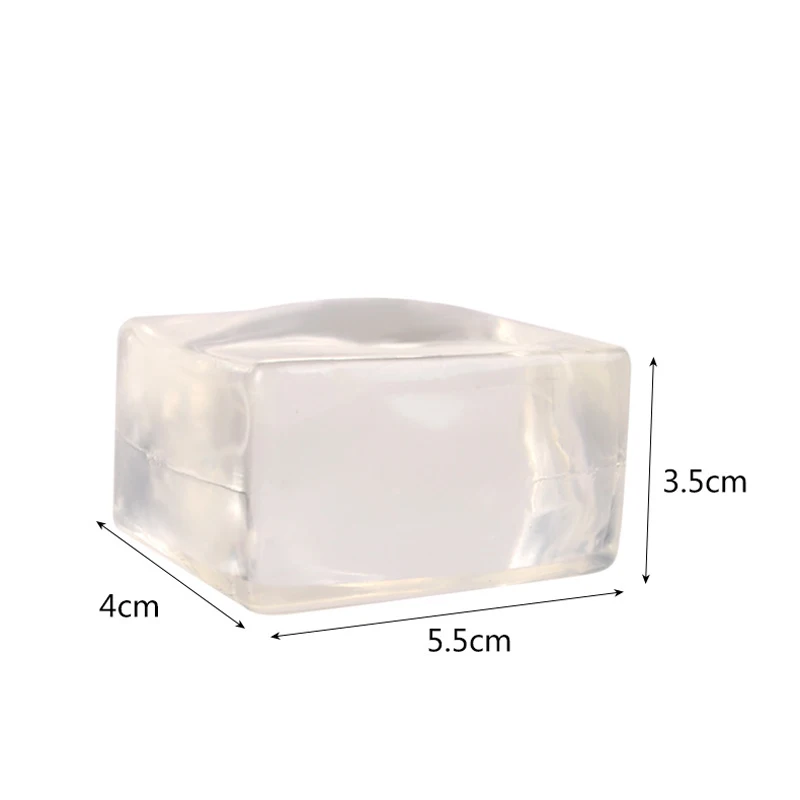 Cubetti di Ghiaccio Trasparenti in TPR Morbido, Palla Antistress a Lenta Risposta con Paillettes, Giocattolo Elastico da Spremere per Alleviare lo Stress