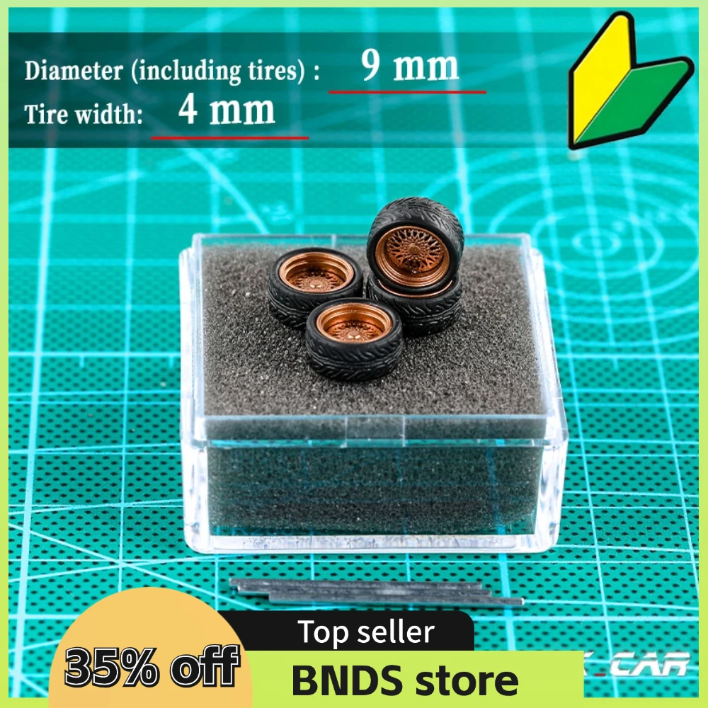 Chezhidao 1/64 ABS Wheels With Rubber Tyre Type C Modified Parts Diameter 10mm For Model Car Racing Vehicle Toy Hotwheels Tomica