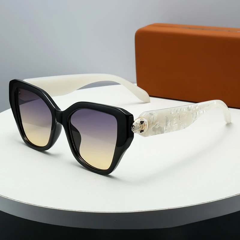 New Cat Eye Women's Sunglasses Personalized Metal Snakehead Fashion Versatile Sun Glasses Ladies Trend Sunshade Cool Glasses