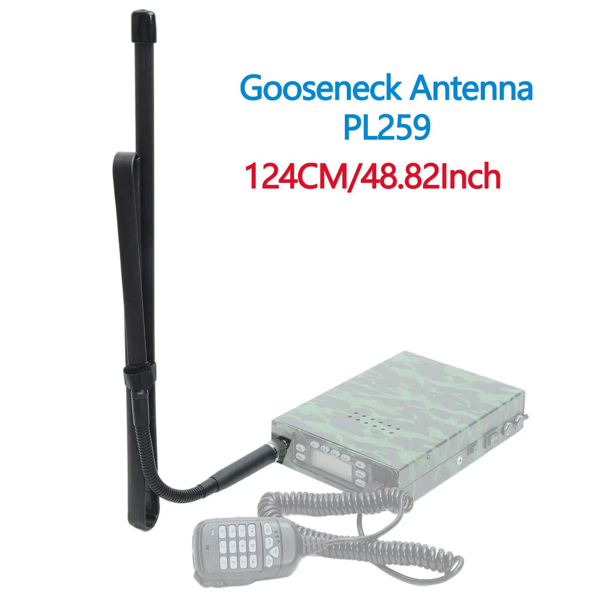 Novo 124cm/48.82 polegadas pl259 vhf/uhf 144/430mhz pescoço de ganso dobrável cs antena tática para anytone tyt qyt rádio móvel do carro