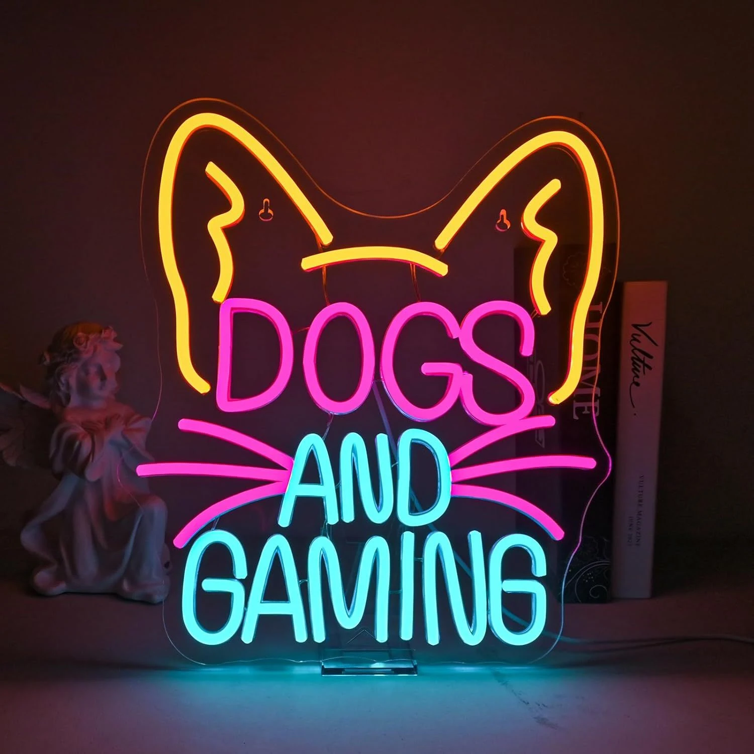 

Dog Lover Neon Sign - Custom LED Wall Art for Pet Playroom & Man Cave -Dimmable USB Powered -Funny Puppy Decor Gift Customizable