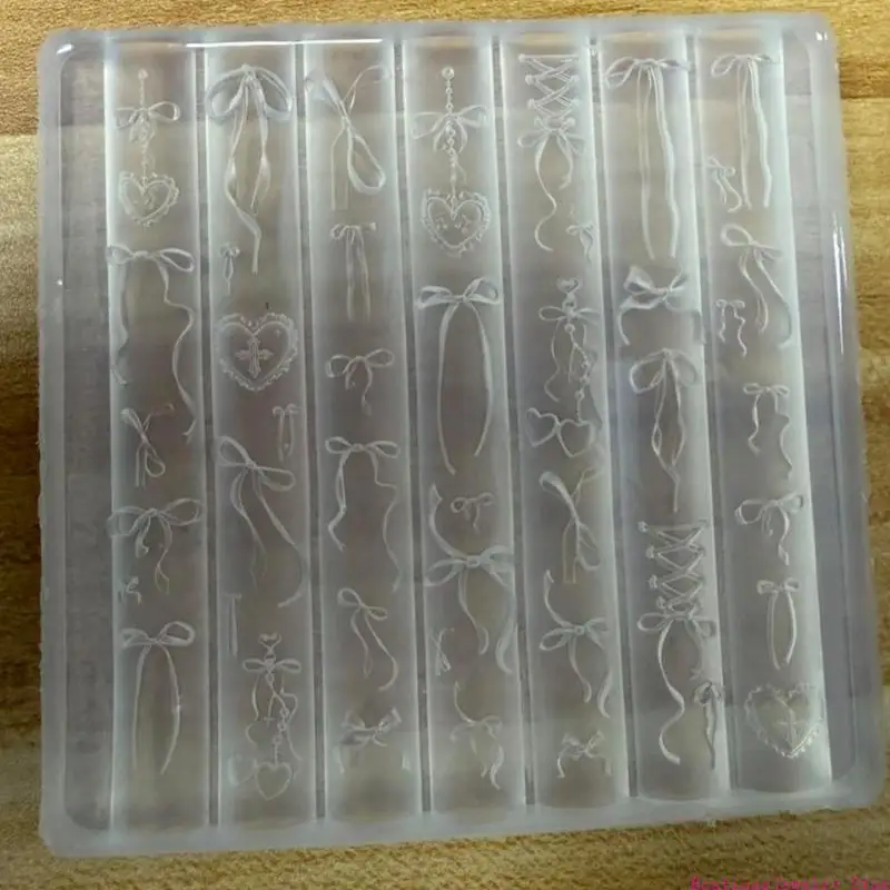 E1PE Professional Nails Art Molds Retro Theme Small Accessories Mold Nails Decorative Molds for Salon Manicure Decorations