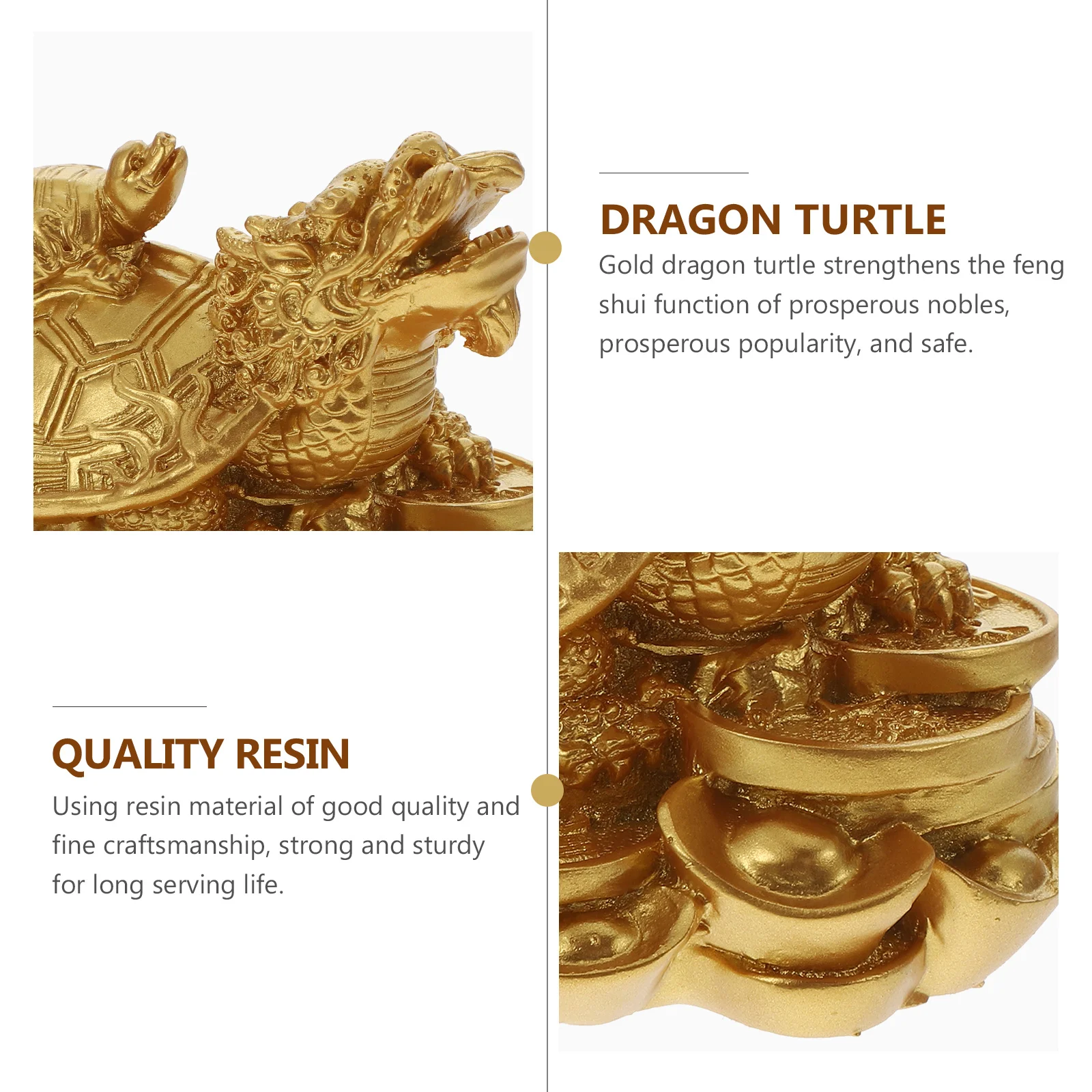 

1Pcs Turtle Dragon Feng Shui Statue Resin Wealth Prosperity Decor Desktop Ornament for Home Office Car Interior Decoration