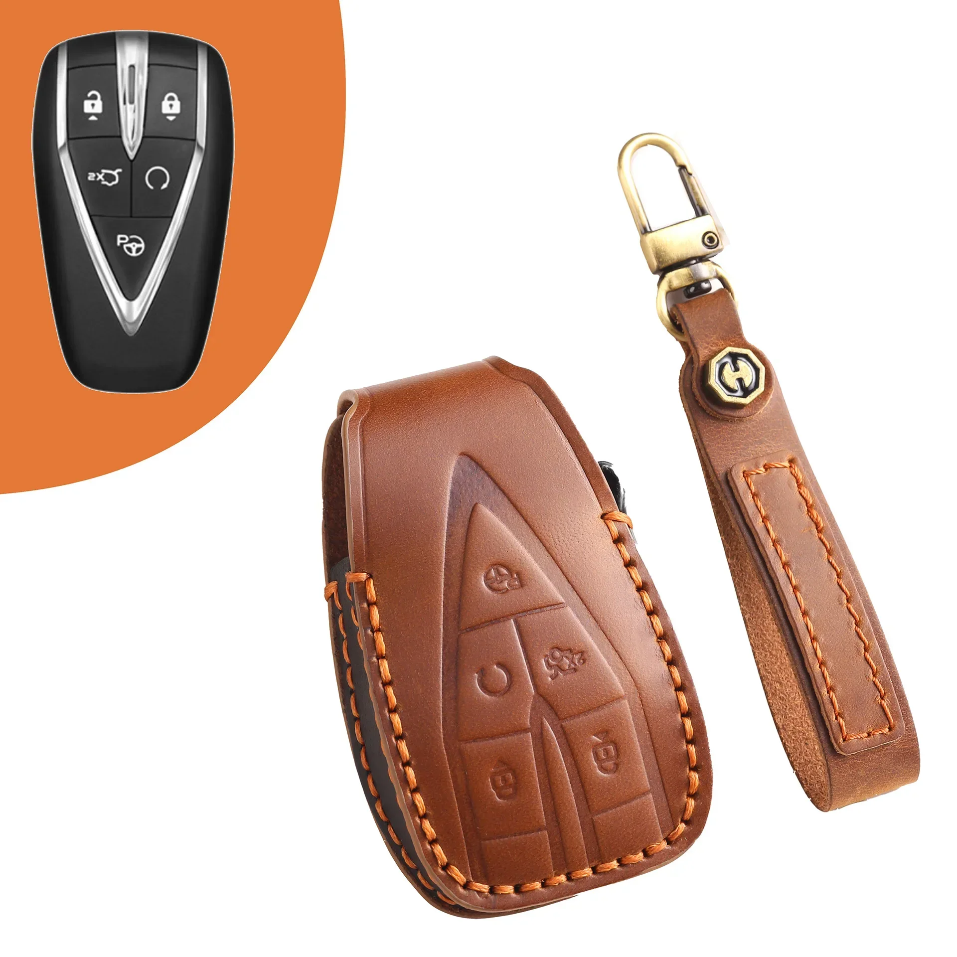 For changan cs75plus leather key cover auchan x5 x7 z6 unit cs35 cs55 LamoreCC EADO