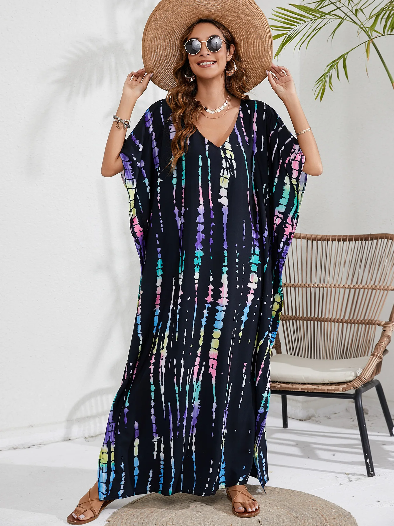 

Women's Plus Size Beach Lounge Kaftan Maxi Dress Swimsuit Coverup for Women