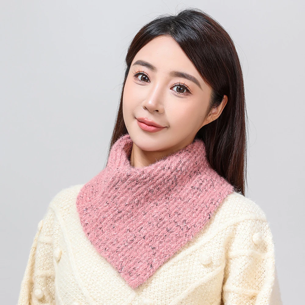 Women Winter Triangle Fake Collar Scarf Warm Knitted Neck Warmer Neckerchief Thicken warm Woolen Snood Scarf Unisex Muffler