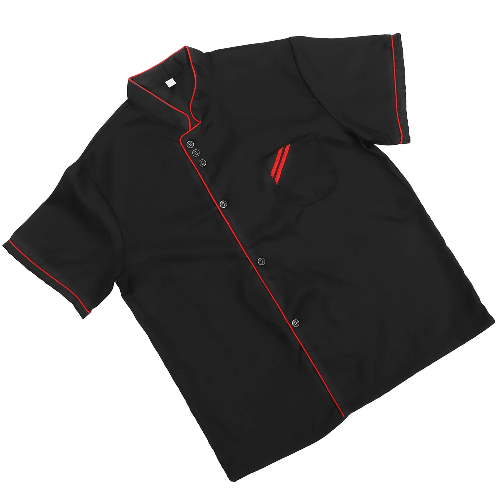 Camisa de Chef de Manga Curta Preta XXL Respirável Resistente ao Uso Resistente a Óleo Fácil de Limpar Uniforme Unissex para Catering Restaurante Hotel