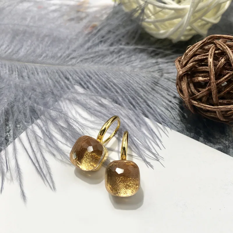 Classics 22 Colors Crystal Candy Water Droplets Style Earrings 3 Gold Color Drop Earring For Women Fashion Jewelry