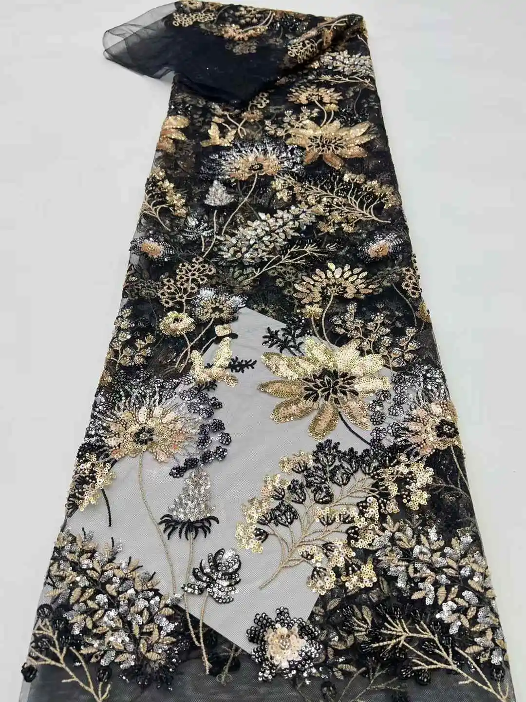 الترتر الأفريقي مطرز أقمشة الدانتيل النيجيري العريس التطريز عالية الجودة الفرنسية تول أقمشة الدانتيل لحفل الزفاف-HX