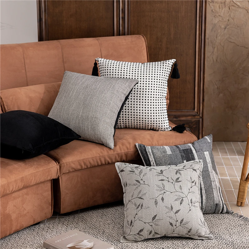 45X45CM Chenille Jacquard Throw Pillow Cover Nordic Luxury Stamping Waist Cushion Cover Decor Home Decorative Pillowcase