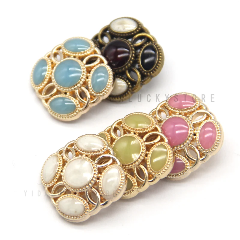 HENGC Colorful Court Vintage Baroque Metal Irregular Buttons For Clothes 20/23mm Women Blazer Coat DIY Crafts Sewing Accessories