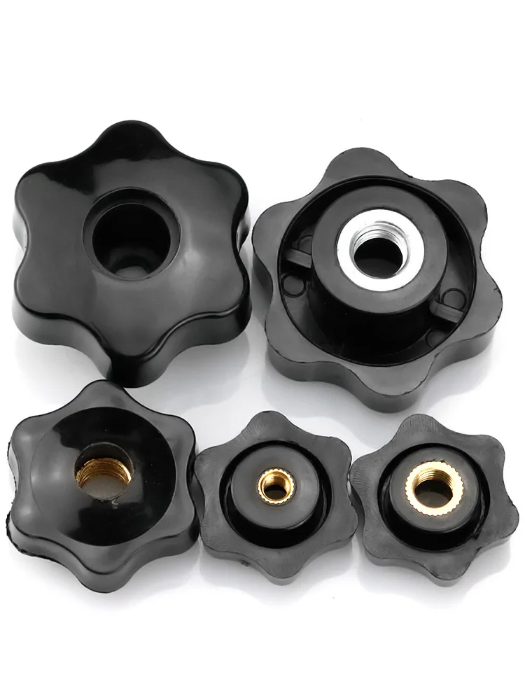 Knob Nuts Plum Hand Tighten Nuts Handle Thread Star Mechanical Black Thumb Nuts Clamping Knob Manual Nuts M4 M5 M6 M8 M10 M12