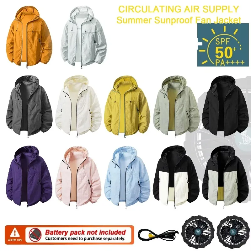Couple Summer Cooling Fan Vest, Breathable Heat-Resistant Air Conditioned Sleeveless Workwear for Outdoor Use(Not Power)