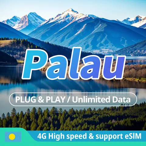 Palau 선불 4G SIM 카드, 여행용 무제한 인터넷 데이터 카드, 지지대 eSIM