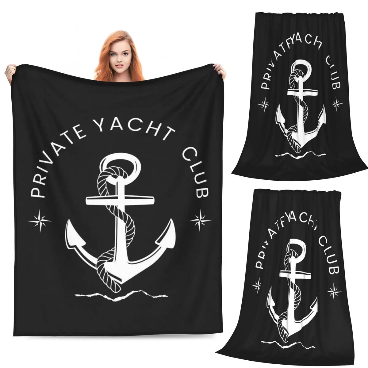 

Private Yacht Club Blanket Flannel Sofa Throw Blanket Warm Throw Blankets for Couch Bedding Outdoor Throws Bedspread Quilt