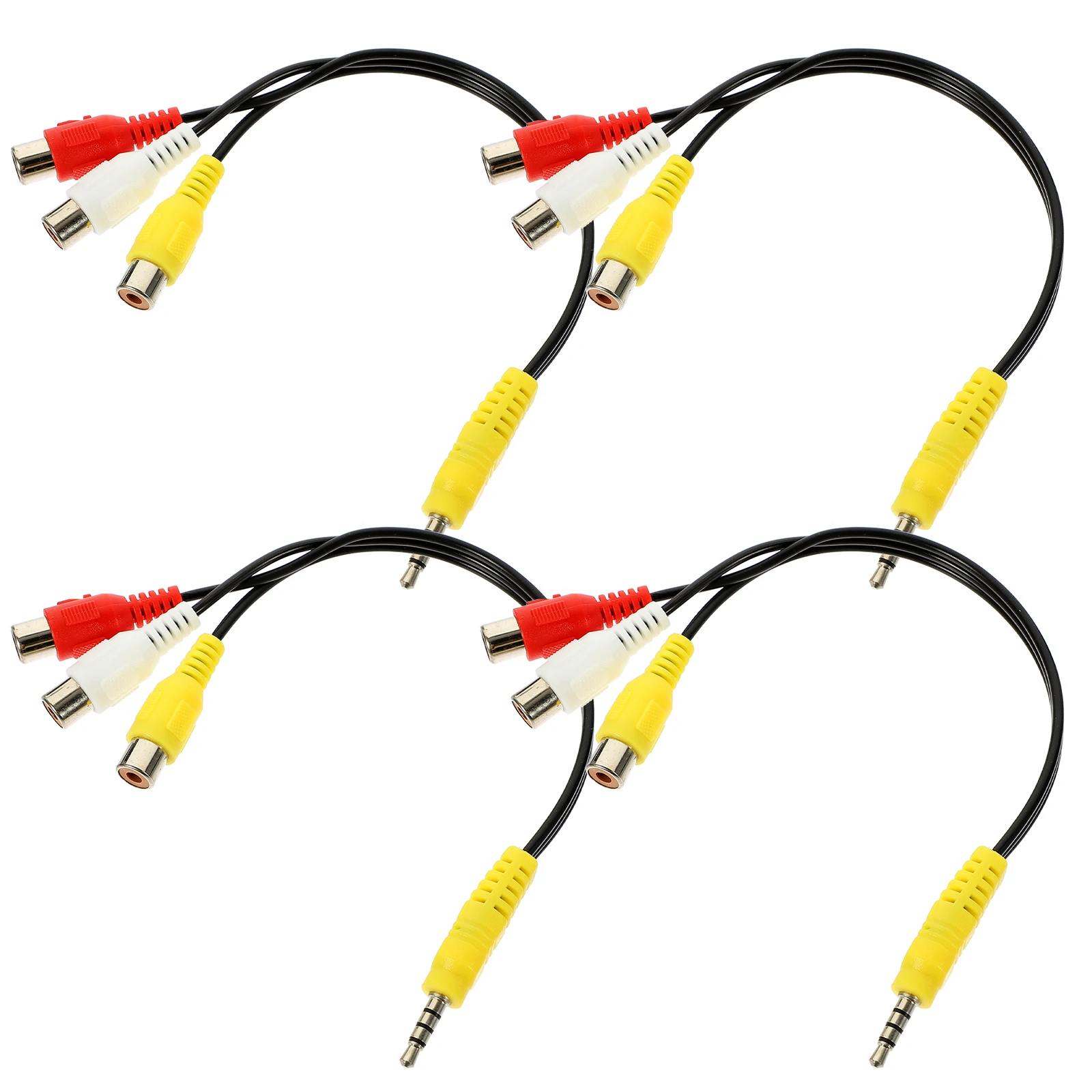 

4pcs Audio Splitter Cable 3-Way 3.5Mm To Adapter For Dvd Camcorder Pure Copper Core Durable Patch Converter Cable For