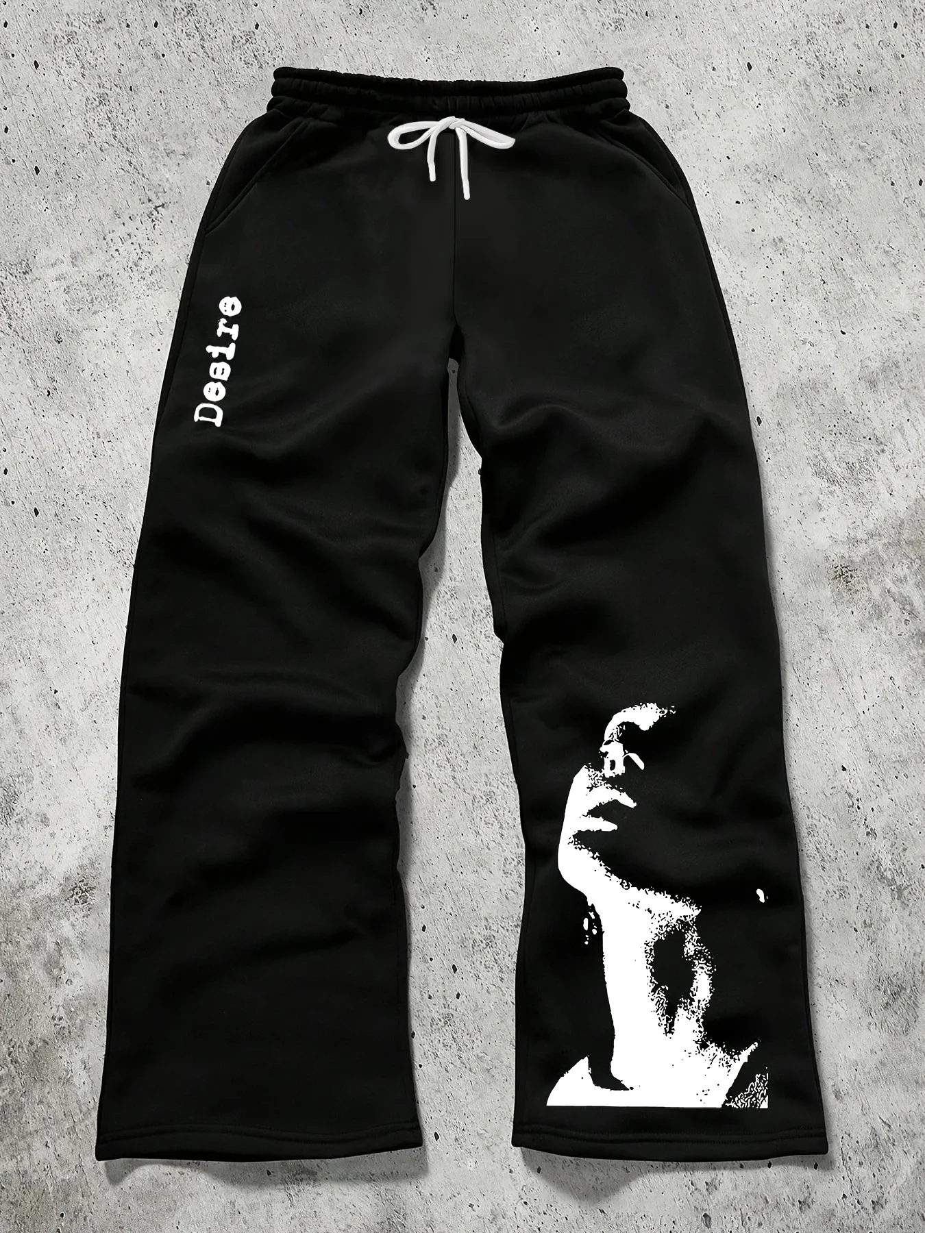 Men's kids Drawstring Waist Sports Pants with Facial Print Emphasizing Freedom and Unique Personality Elements Showcase Attitude