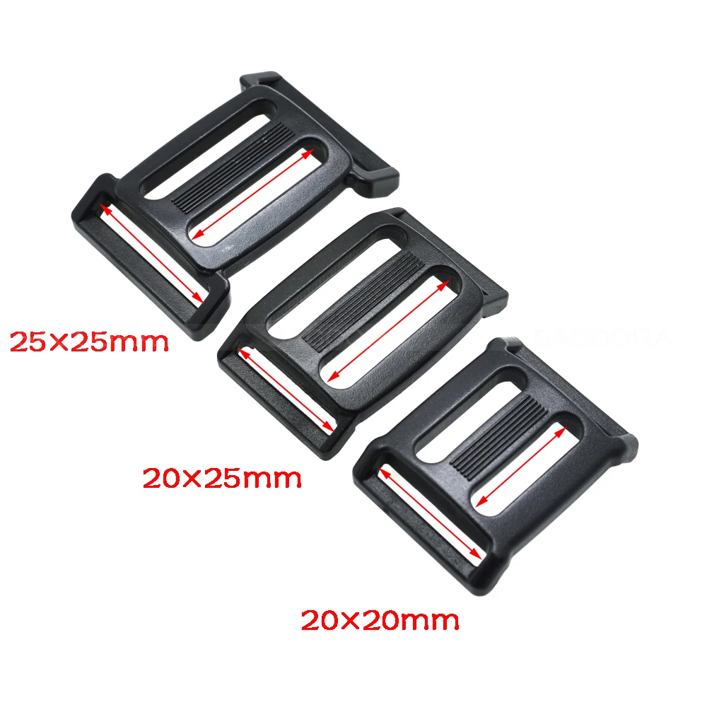 20MM 25MM Plastic Multi-function Tri-Glide Slider Adjust Arched Buckle for Ourdoor Backpack Bags Webbing