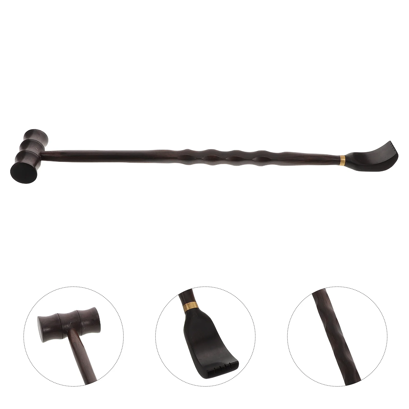 

Ручной массажный молоток двойного назначения из сандалового дерева, ручной скребок для спины, меридианный массажер, портативный деревянный инструмент для ухода за телом