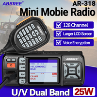 ABBREE AR-318 Mini Mobile Radio 25W Dual Band UHF VHF Long Range Dual Mode Watch Voice Encryption Car Transceiver Walkie Talkie