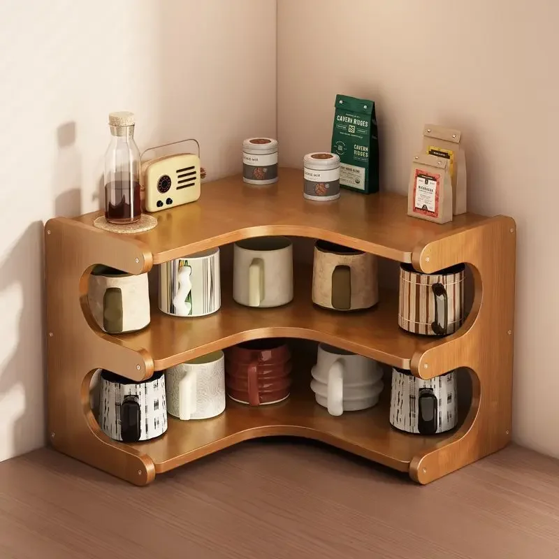 Exquisite Multi-functional Desktop cup holder Kitchen dining table Mug tea storage rack Corner rack
