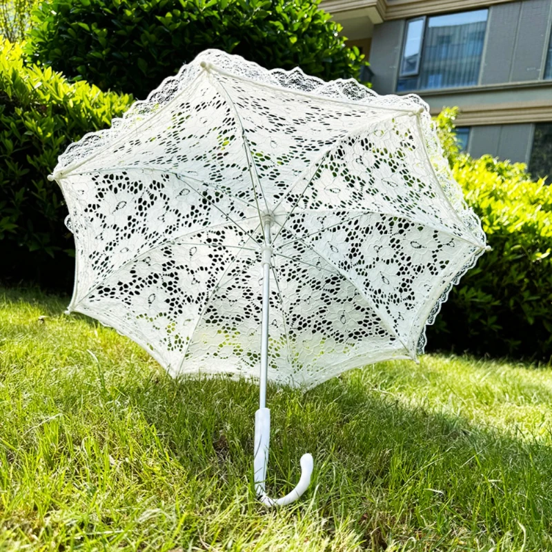 1PC Mini Bruiloft Kant Parasol, Vervaardigde Bloemen Paraplu's Bruids Foto Props, Kids Gift Kostuum Dans Fotografie Kunstbenodigdheden