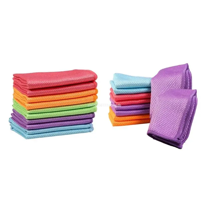 Lints Freely Microfiber Cleaning Towels for Home Use Soft Comfortable 10Pieces Dropship