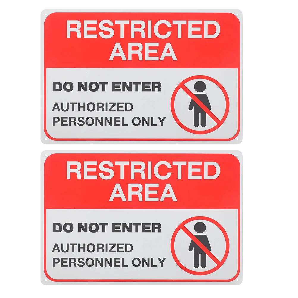 2Pcs Warning Sign Metal Weatherproof Do Not Enter No Unauthorized Access Outdoor Indoor