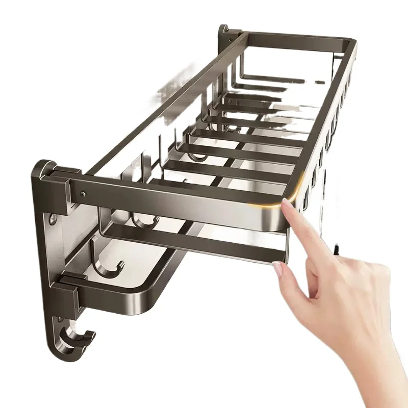 

Towel rack Toilet non-punching space aluminum towel rack integrated pendant toilet bathroom rack