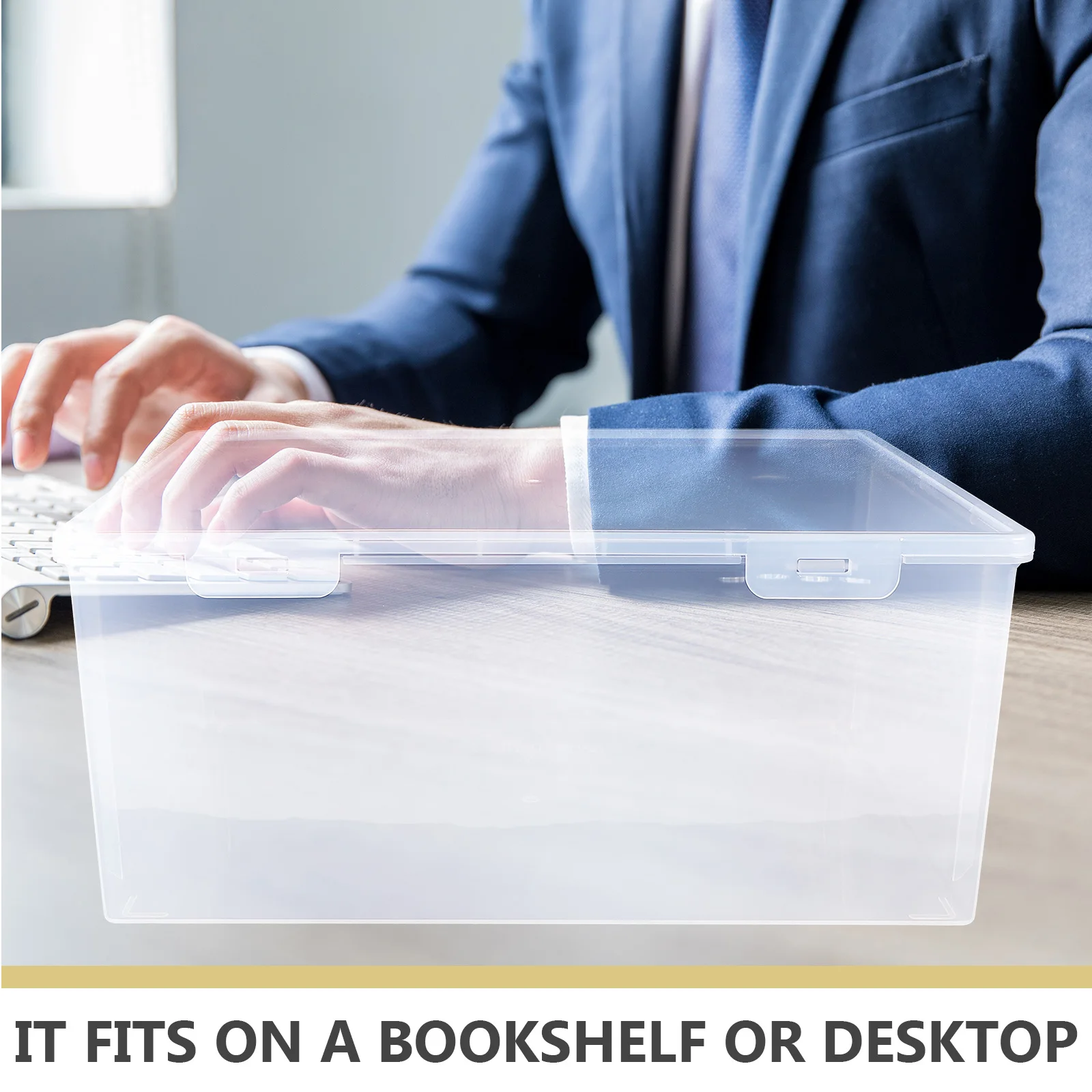 

Office Document Box PP Material Large Capacity File Storage Case Portable Project Document Holder Plastic Certificate