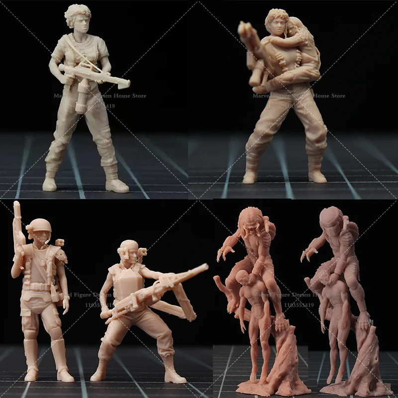 1/64 1/43 Scale Miniature Scene Dolls Un-panited White Figure Mini Micro Model Claustrophobic Space Terror Cosmic Dread Movie