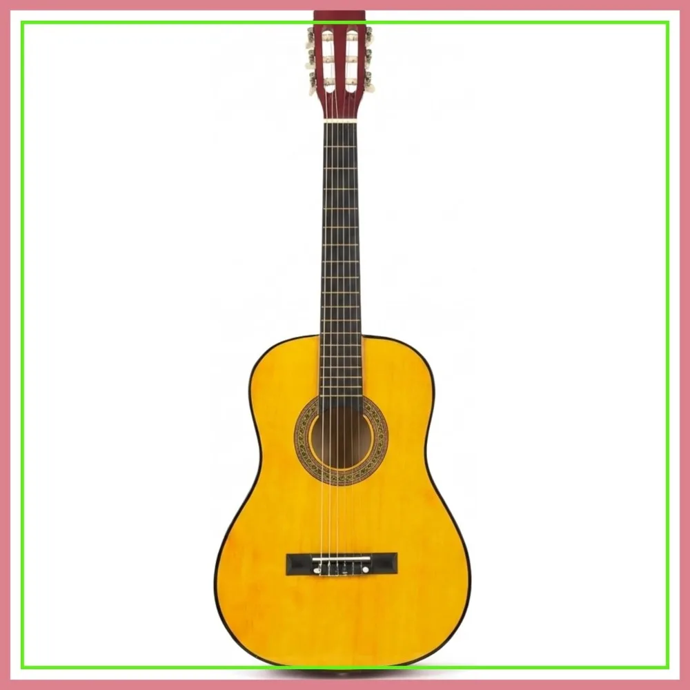 

34 Inch Junior Acoustic Guitar with Lessons & String Stickers, Classic Design