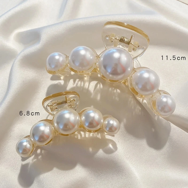 Big Pearl Hair Claw For Women Ladies Makeup Hair Barrettes Hair Accessories Korean Cross Crab Hair Clip Fashion Girl Headwear