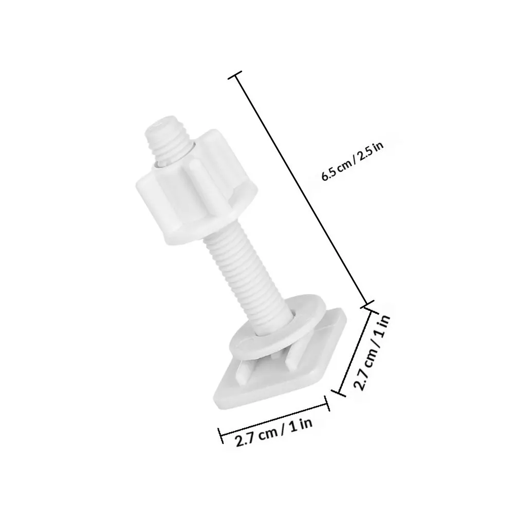 2Pcs Plastic Toilet Seat Screws Universal Replacement Bolts Heavy Duty ABS Material Toilet Seat Tightening Kit for Stable Noise