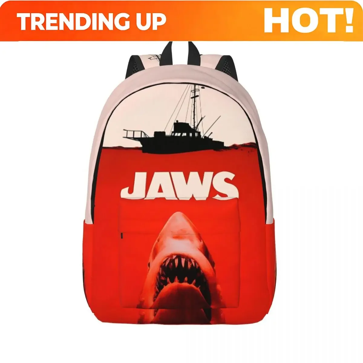 Custom Bag Jaws Classic Film Amity Island Fashion Backpack With Pocket School Hiking Travel Horror Daypack Men Women College Can