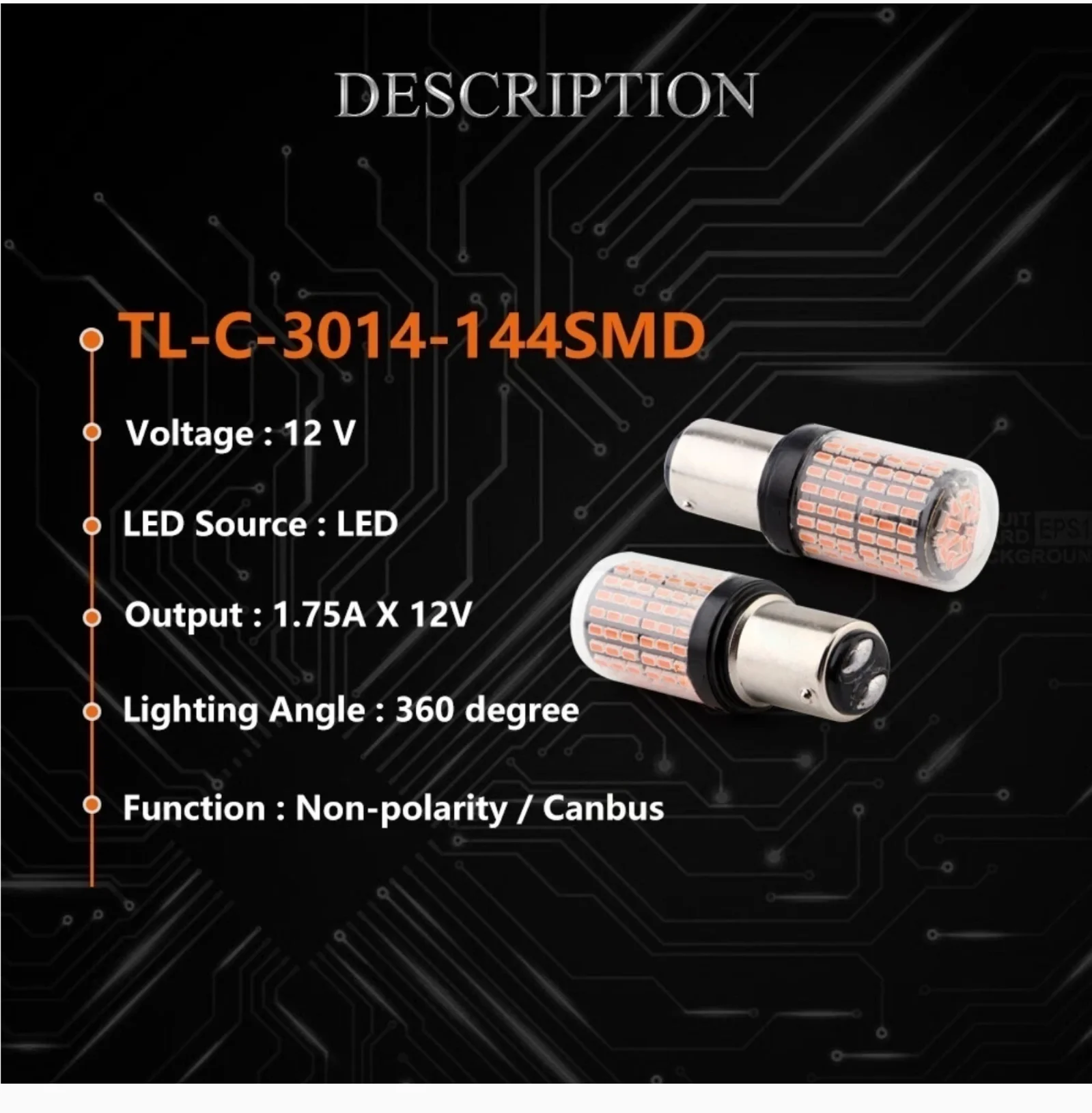 2025년형 업데이트 2x 1157 BAY15D LED 전구 캔버스 에러프리 방향지시등 3014 144 SMD