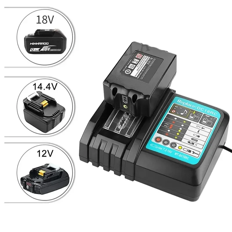 2024 New 18V 12Ah for Makita With LED Replacement lithium battery  LXT BL1860B BL1860 BL1850 power tool battery